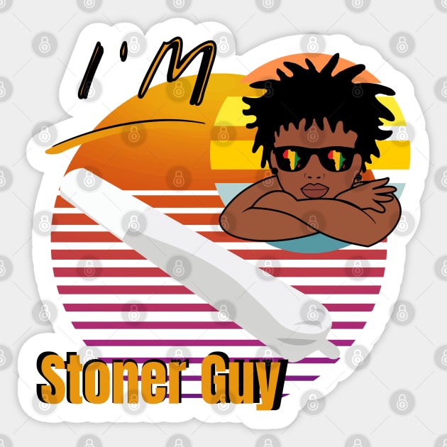 Hippie Stoner Guy in Jamaican Style Sticker by O.M design